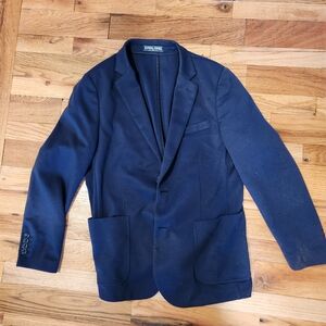 Navy Cotton-Blend Men's Sport Coat - Slim Modern Fit